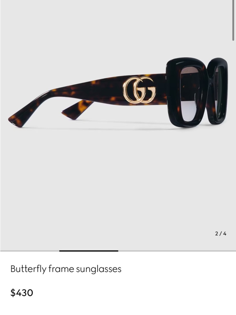 NEW GUCCI Butterfly Frame Sunglasses